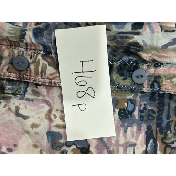 Vintage Lynne Ritchie Silk Blouse Large Abstract Artsy Pattern Top Sz L - Picture 9 of 9